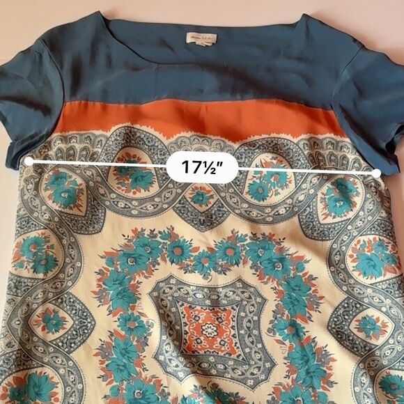 Anthropologie Meadow Rue Dress Women's Size Small 100% Silk Multi Colored Lined - Picture 9 of 10